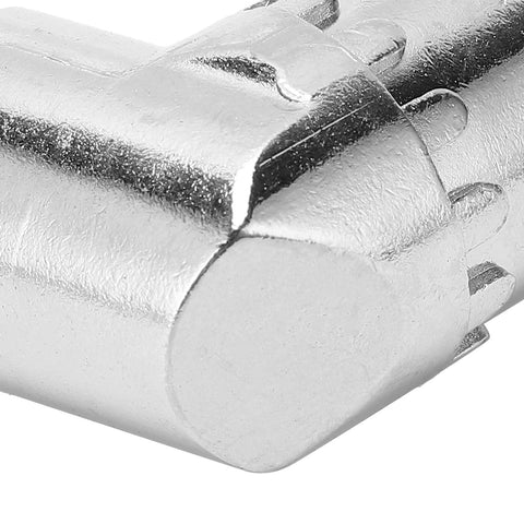 Close-up of 105° right-angle screwdriver bit adapter, chrome-plated steel extension sleeve