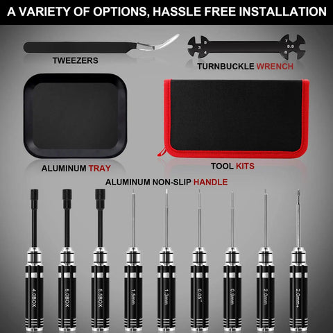 Must-Have Compact 12-Piece RC Tool Kit With Short Handle And Quick Change Hex Phillips Flat Nut Drivers Pliers Wrench