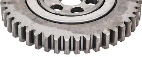Close-up of Quieter Timing Gear Drive for 1955 to 1992 Small Block Chevy V8 Engines, showcasing metal gear teeth.