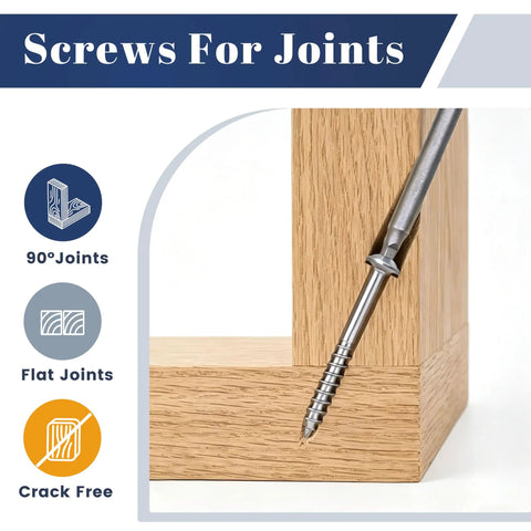 Pocket Hole Screws Kit 8 x 1-1/4 Inch Square Drive Self-Tapping Wood Screws Zinc Coated Anti-Rust Coarse Thread Carbon Steel