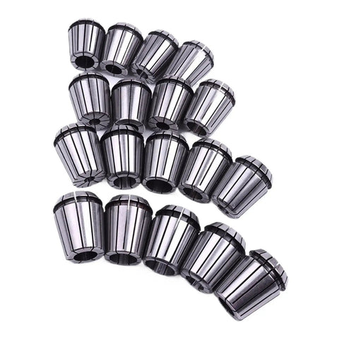 Top Notch Precision ER Collet Chuck Clamping Tool For Heavy Duty Machining CNC Routers And Mills With Secure Grip And Low Runout Reliability - Assorted collets stacked.