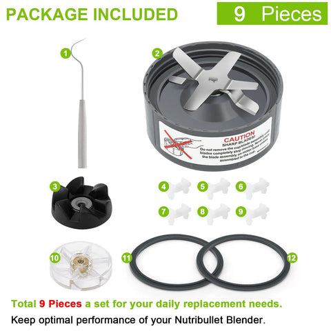 9-Piece Blender Accessory Kit Must-Have Replacement Parts Compatible With 600W Original And 900W Pro High-Speed Blenders