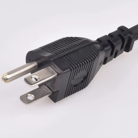 Three Foot Replacement Power Cord For Coffee Pot And Percolator, Heavy Duty 16 AWG 1875W 125V, 3 Prong Grounded, Black Cable close-up