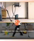 Retractable Vacuum Hose Reel With 30Ft Hose Extension, Wall Mount, 1-1/4 Inch No Kink Replaceable Hose For 32mm Wet Dry Vacuums