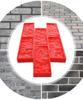 Sturdy PU Concrete Stamp Mats 19.29 By 7.87 Inch Realistic Stone Texture Molds For Slick Seamless DIY Imprinting, red mold display