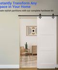 Heavy Duty Barn Door Hardware Kit for Sliding Doors, Single Or Double Barn Door Assembly With Track Rails And Rollers