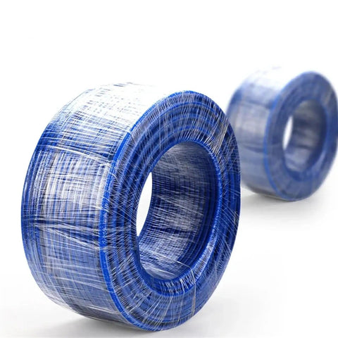 Rock Solid PU Pneumatic Hose With High Pressure Fiber Reinforced Inner Wall Super Flexible Air Line Whip on blue spool.