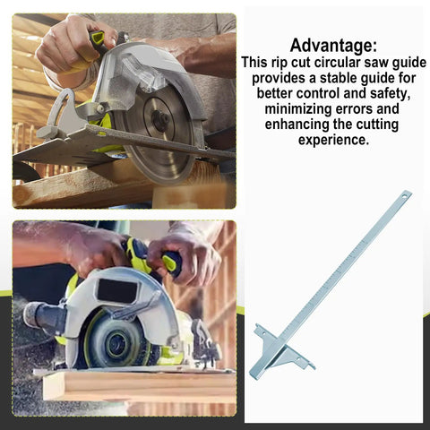 Heavy Duty Circular Saw Guide Rip Fence Edge Cutter Compatible With Ryobi 18v Cordless Models P508 P501g P506 And P507 in use for clean cuts.