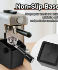 Espresso Knock Box With Large Capacity For Fast Grounds Disposal, Durable Shock Absorbing Puck Bin showing non-slip base