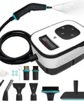 Kickass 2500W Handheld Steam Cleaner With Blazing Hot Pressure and Lightning Fast 10 Second Warmup, hose and attachments included.