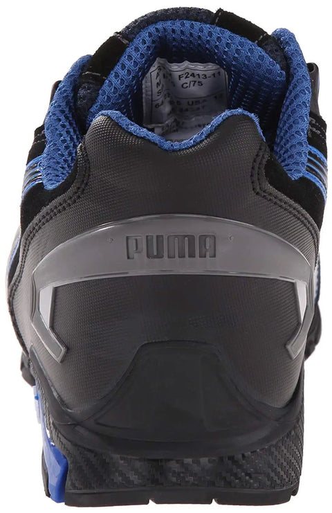 Back view of Rio Black Industrial Work Shoe With Aluminum Toe Cap, Oil And Slip-Resistant Outsole, IdCELL Heel Shock Absorption, Meets ASTM F2413-18