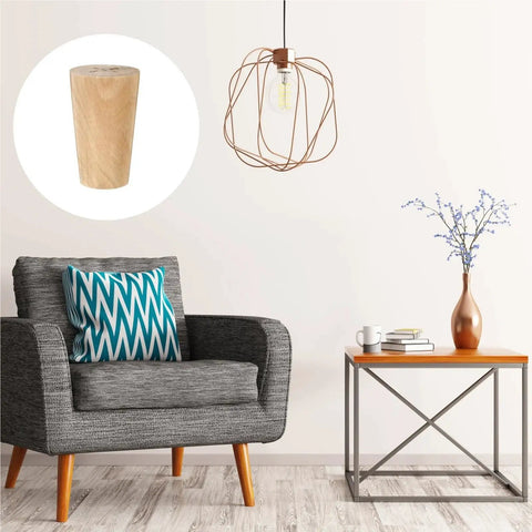 Living room with spotlight on one of Four Pack Wood Furniture Feet Hardwood Round Bun Legs For Sofa Cabinet Table Replacement