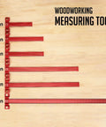 Woodworking T-Square measuring tool in sizes from 8in to 36in displayed on wooden background.
