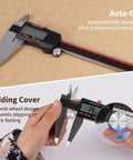 12 Inch Digital Caliper With Large LCD Screen Auto Off Pro Grade Digital Vernier Ruler For Inch mm And Fraction Readouts in use