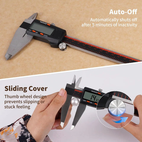 12 Inch Digital Caliper With Large LCD Screen Auto Off Pro Grade Digital Vernier Ruler For Inch mm And Fraction Readouts in use