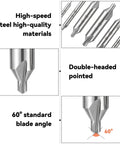 Pro Grade Center Drill Bit Set For Lathe And Metalworking, 60 Degree M2 High Speed Steel Center Bits With Countersink