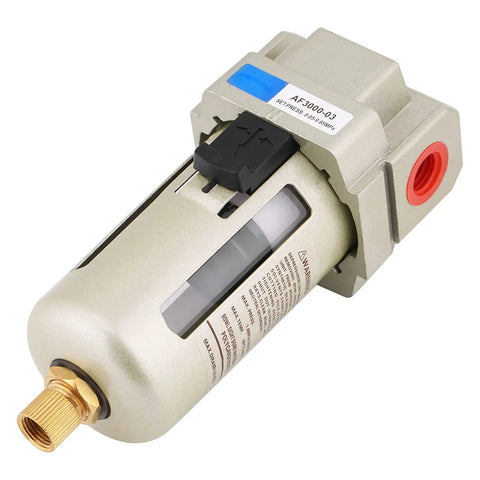 Heavy Duty Aluminum Water Filter for Compressed Air Systems with Auto Drain, high filtration efficiency, compact G3/8 pipe size