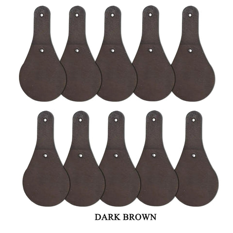 Premium Thick Vegetable Tanned Leather Keychain Blanks, Dope Teardrop DIY Craft Kit With Heavy Duty Hardware, Hand Dyed Skived Necks For Custom Engraving And Stamping Sweet Projects, 10 Pack, dark brown teardrop keychain blanks