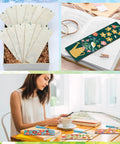Butterfly And Floral Bookmark Paint By Numbers Kit For Adults With 12 Blank Wooden Bookmarks And Colorful Tassels, 7x2 Inches