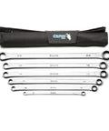 0 Degree Offset Extra Long Box End Wrench Set 6 Piece Metric 8 to 24 Mm With Storage Pouch for Tight Recessed Bolts