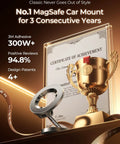 Award trophy and certificate showcasing the MagSafe Car Mount For iPhone 17 Pro Max With 24 Strong Magnets, top-rated product.