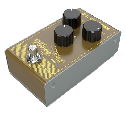 Honey Pot Fuzz Pedal With Vintage Flavor Delivers A Massive Tone Wall And Long Sustain, Dial In High Gain For Saturation, metal chassis
