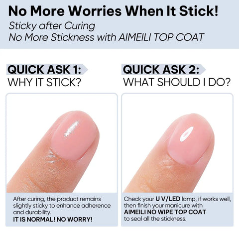 Builder Nail Gel Kit 3Piece Rubber Base And Top Coat Set No Dust Hema Free Vegan Clear High Gloss Gel Sticky Solution