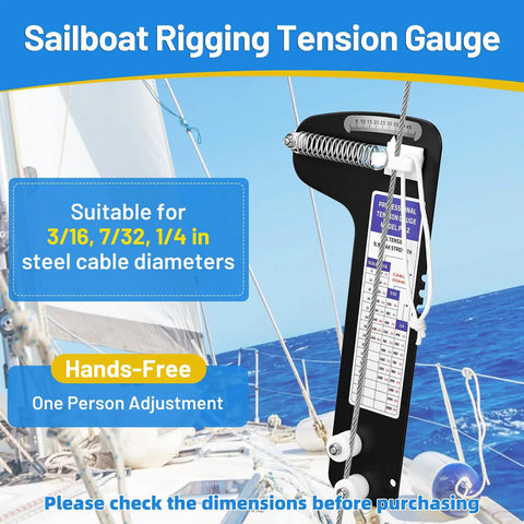 Rigging Tension Gauge For Sailboats And Mast Gear Quick Read Calibration Chart Anodized Aluminum Tension Meter