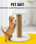 Cat using scratching post wrapped with Natural Jute Twine Rope 8mm By 50ft Heavy Duty Roll For Cat Scratching Posts Bundling Gardening And DIY Crafts
