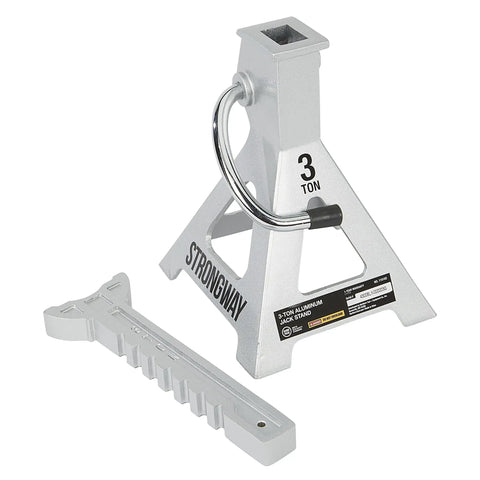 Beefy Aluminum Jack Stands Pair For Heavy Duty Lifts, 12,000 Pound Total Capacity, Lift Range 11.4 To 16.1 Inches, Self Locking Ratchet Handle