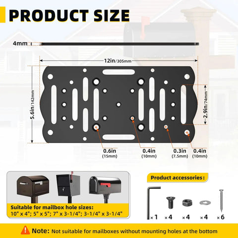 Heavy Duty Post Mount Mailbox Bracket For 4x4 Wood Or Hollow Posts Tough As Nails Built To Last Easy Install Mounting Plate