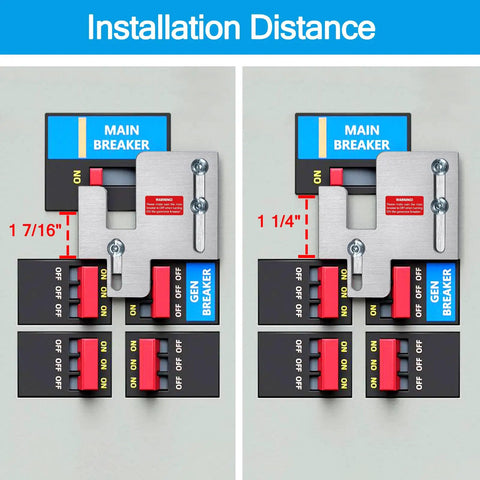 Generator Interlock Kit For Eaton Cutler-Hammer BR Series Panels 150 Amp Or 200 Amp, spacing 1 1/4 to 1 7/16 inch diagram