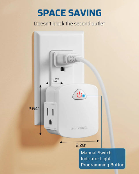 Wireless Wall Switch Remote Outlet For Lamps And Fans, 15A 1875W, No Wiring Needed, space-saving design, installed in wall outlet