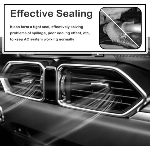 Car AC vent demonstrating cooling effect with Multi Size O Ring Kit For Car AC Repairs 139 Piece Set With 85 Washers And 54 Rubber Gaskets.