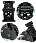 Heavy Duty Folding Brackets 4 Pack With Self Locking Hinges And Stainless Steel Screws For Table Legs Bed Frames And Shop Tables Space Saving Black Hardware Zero Sweat Setup detailed view showing hinges and fasteners.