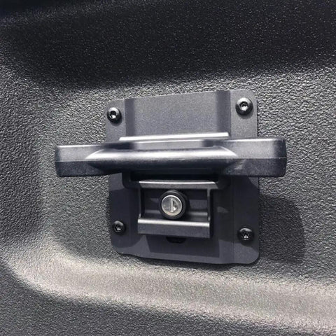Close-up of Heavy Duty Truck Bed Tie Down Anchor with premium steel and secure bolt for Ford F150 and Super Duty fittings.