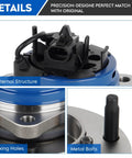 Front Wheel Bearing Hub Assembly Fits Chevy Malibu 2004 2012 Cobalt 2008 2010 HHR 2008 2010 Pontiac G6 2005 2010 Saturn Aura 5 Lug With ABS Sensor Included 1 Pc, close-up of internal structure and metal bolts