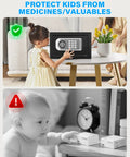 Child with Compact Home Safe Box 0.30 Cu Ft Mini Safe With Digital Keypad, Fireproof Waterproof Bag; secure valuables from kids
