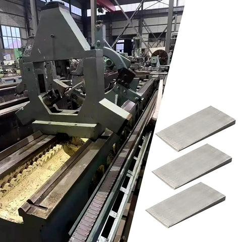Six Pack Of Steel Flange Wedges With Beveled Right Angle Shims For Welding Machines And Lathes next to industrial equipment