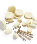 Built Tough Wool Buffing Wheels And Grinding Heads With Point Mandrel Kit For Rotary Tools Heavy Duty Felt Polishing Pads set of polishing pads and mandrels