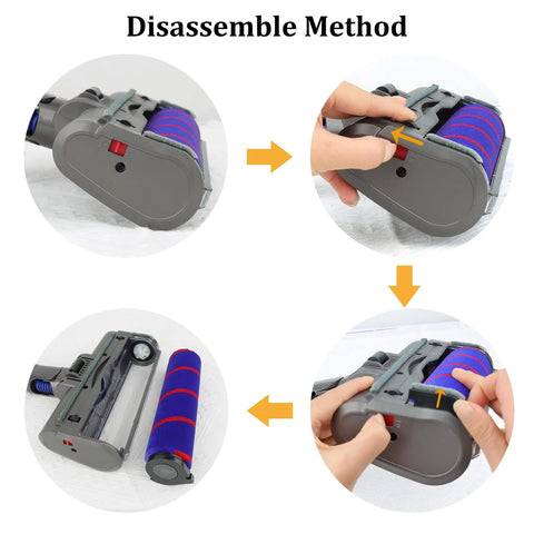 Disassembly instructions for Soft Roller Cleaner Head For V6 DC58 DC59 DC61 DC62 DC74 Cordless Vacuum Cleaners