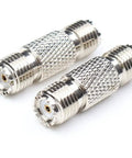Mini UHF Female To Mini UHF Female RF Coaxial Connector Adapter Coupler For Ham Radio CB Marine VHF Gear 50 Ohm Coax Cable 2 Pack Set