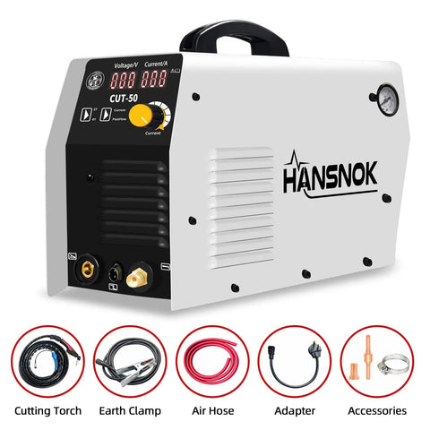 Beast Plasma Cutter 50 Amp Dual Voltage 110/220V IGBT Inverter With Large Digital Display And Air Sensor Delivers Clean 1/2 Inch Cuts 5/8 Inch Max Cut Post Flow 2T/4T Portable Metal Cutting Machine with accessories