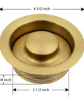 Golden Stainless Steel Garbage Disposal Flange And Sink Stopper For Three And One Half Inch Drain Hole Dope Frosted Gold Finish