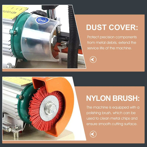 Close-up of dust cover and nylon brush on 110V Automatic Key Duplicating Machine With Precision Micro Adjust And Titanium Plated HSS Blade