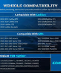 Heavy Duty TPMS Tire Pressure Sensor Replacement Direct Fit For 433 MHz Systems Plug In Ready vehicle compatibility chart.
