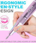 Top Shelf Pro Grade Nail Drill Electric File For Acrylic Gel Polish Killer 35000Rpm Torque with ergonomic pen-style design, lightweight 100g.
