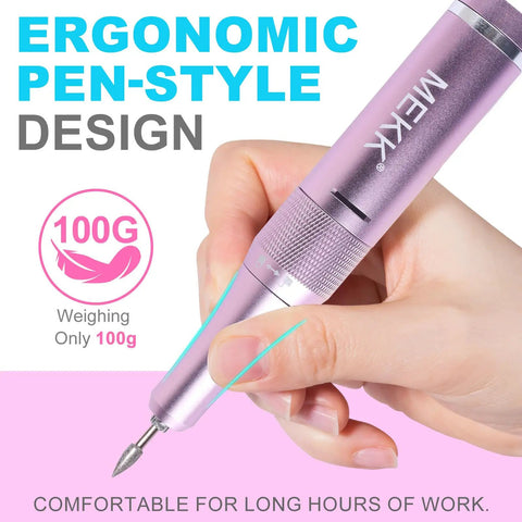 Top Shelf Pro Grade Nail Drill Electric File For Acrylic Gel Polish Killer 35000Rpm Torque with ergonomic pen-style design, lightweight 100g.