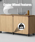 Easy Peasy Peel And Stick Caster Wheels For Trash Cans And Storage Bins With Smooth As Butter Rolling Action And Lightning Fast Setup No Messy Drilling Needed Lightweight One Point Five Inch Swivel Casters In A Solid Four Pack on a stylish wooden cabinet.