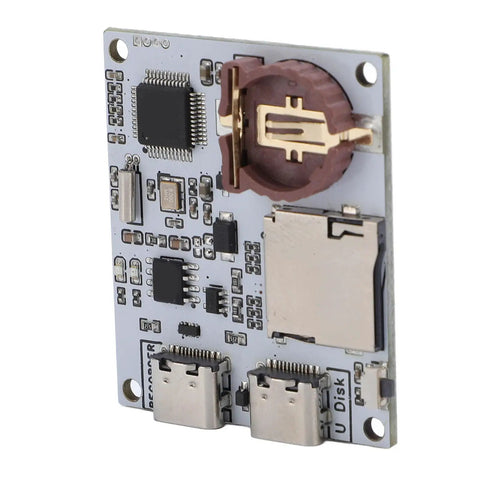 Slick Serial Port Recorder Module With Memory Card Adapter For Hassle Free Timestamp Logging Plug And Chug Usb Type C Hub Hella Smooth Data Archive Gadget For The Tech Crew Today close-up view showcasing USB-C ports and SD card slot.
